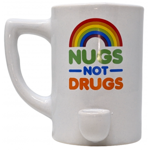 High Point Ceramic Rainbow Nugs Not Drugs Mug Hand Pipe - [PM032]